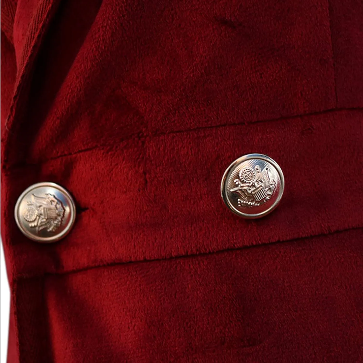 Women Light Weight Thin Vintage Slim Medieval Retro Halloween&Christmas Asymmetric Long Velvet Blazers Coat (Red, XXL)