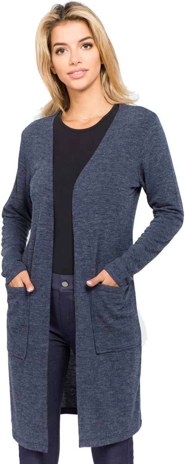 Women's Casual Lightweight Open Front Drape Cardigan with Pockets