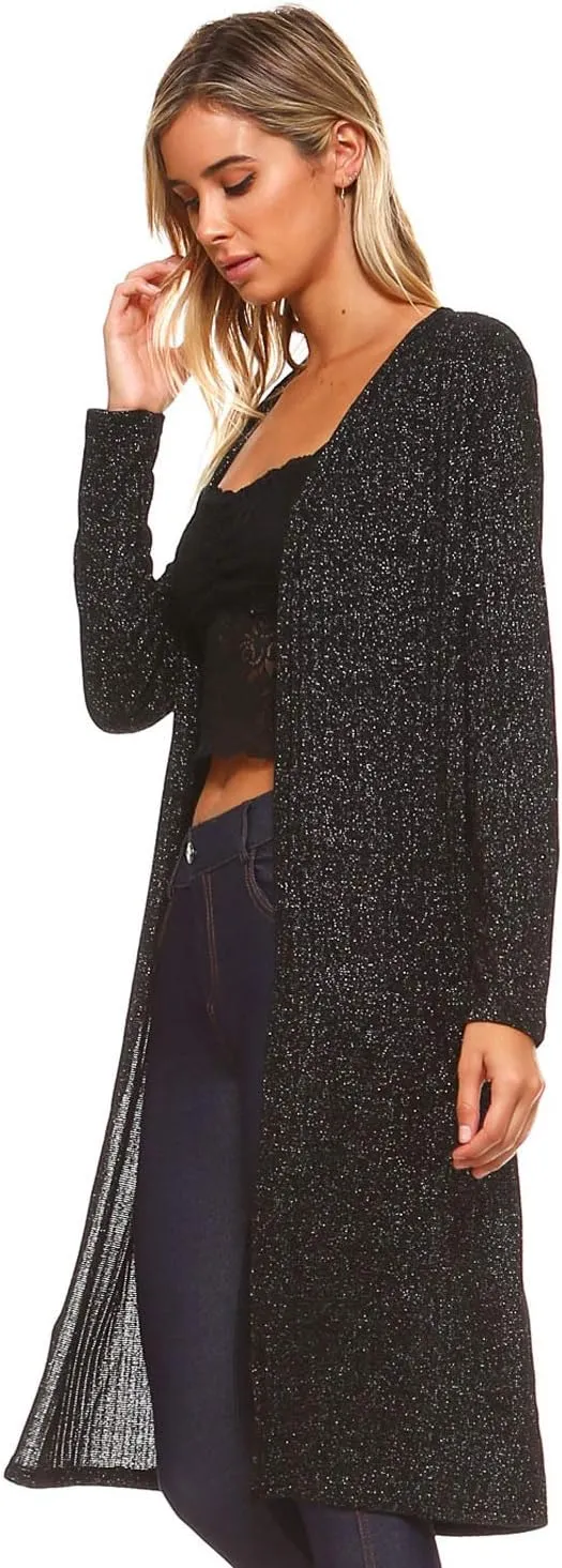 Women's Casual Lightweight Open Front Drape Cardigan with Pockets