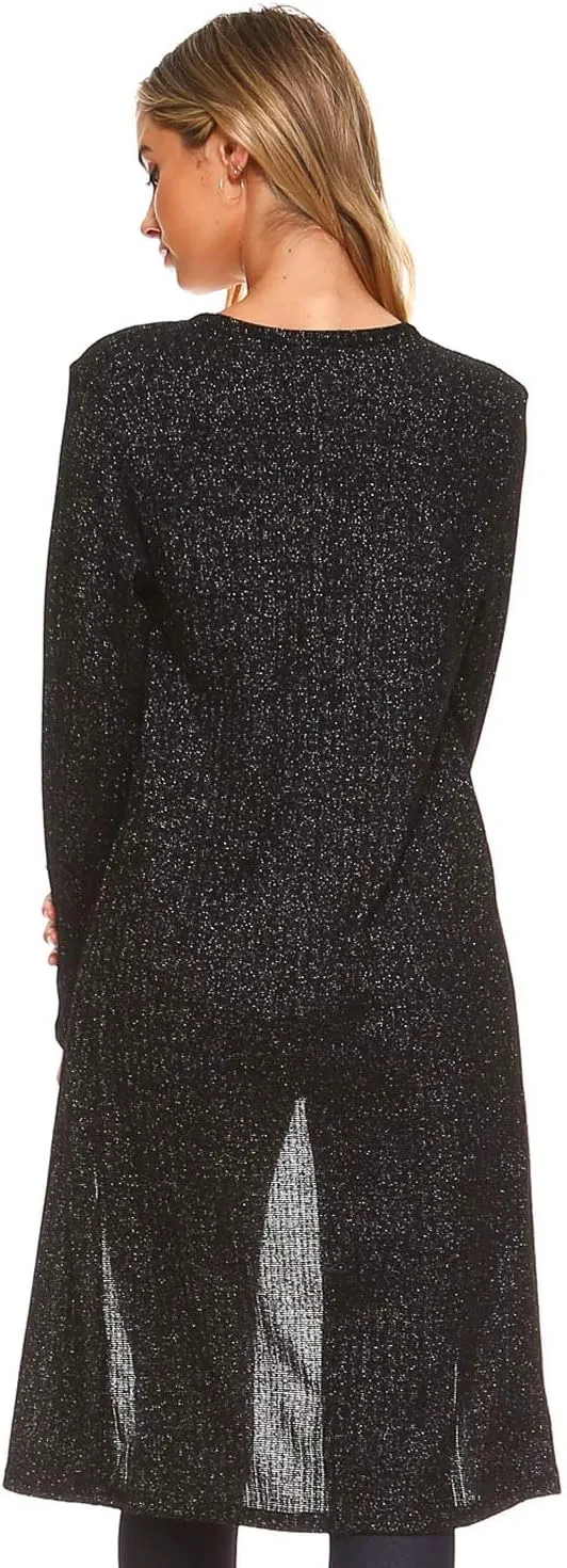 Women's Casual Lightweight Open Front Drape Cardigan with Pockets