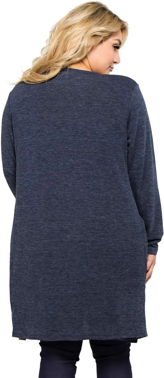 Women's Casual Lightweight Open Front Drape Cardigan with Pockets