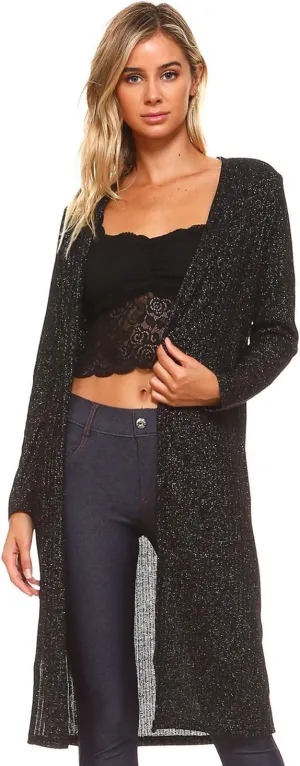 Women's Casual Lightweight Open Front Drape Cardigan with Pockets