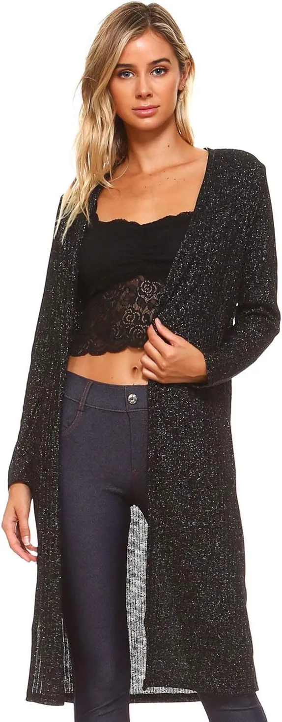 Women's Casual Lightweight Open Front Drape Cardigan with Pockets