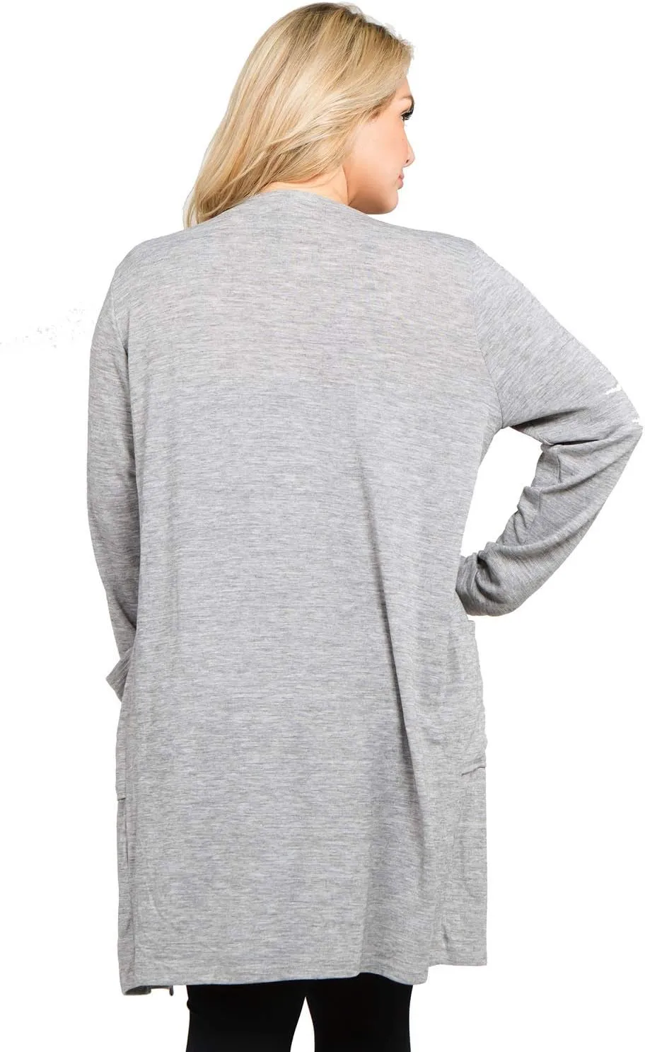Women's Casual Lightweight Open Front Drape Cardigan with Pockets