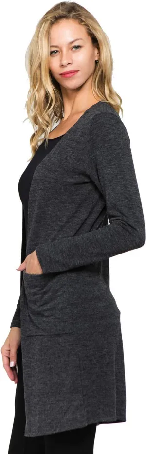 Women's Casual Lightweight Open Front Drape Cardigan with Pockets