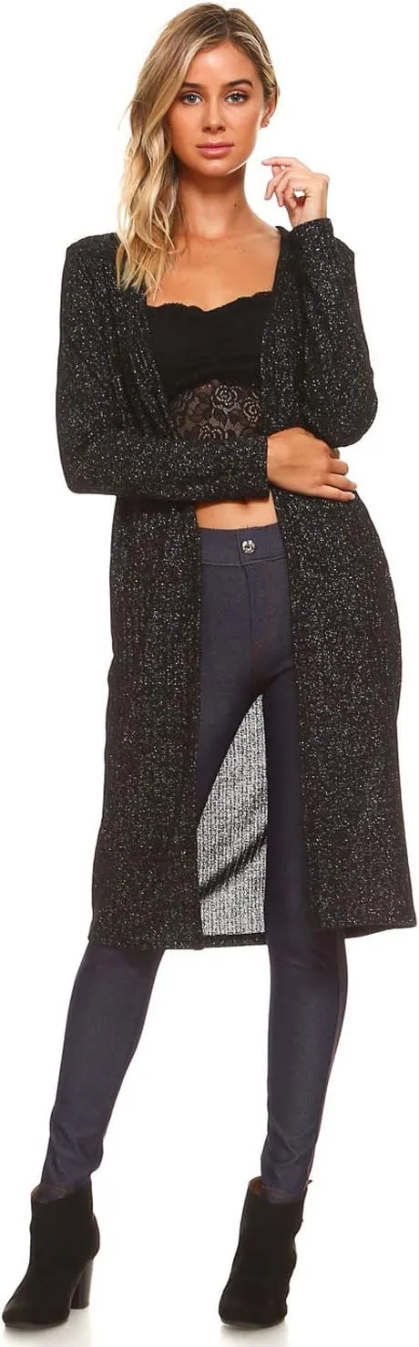 Women's Casual Lightweight Open Front Drape Cardigan with Pockets