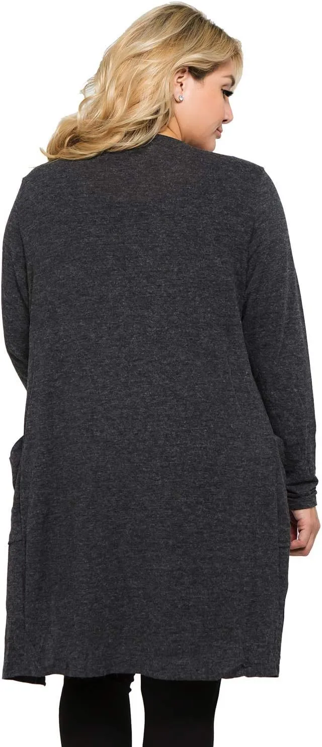 Women's Casual Lightweight Open Front Drape Cardigan with Pockets