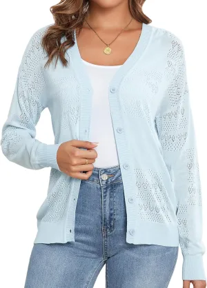 Women's Cropped Cardigan Sweaters for Women Lightweight V Neck Button Knit Shrug Sweater S-XXL