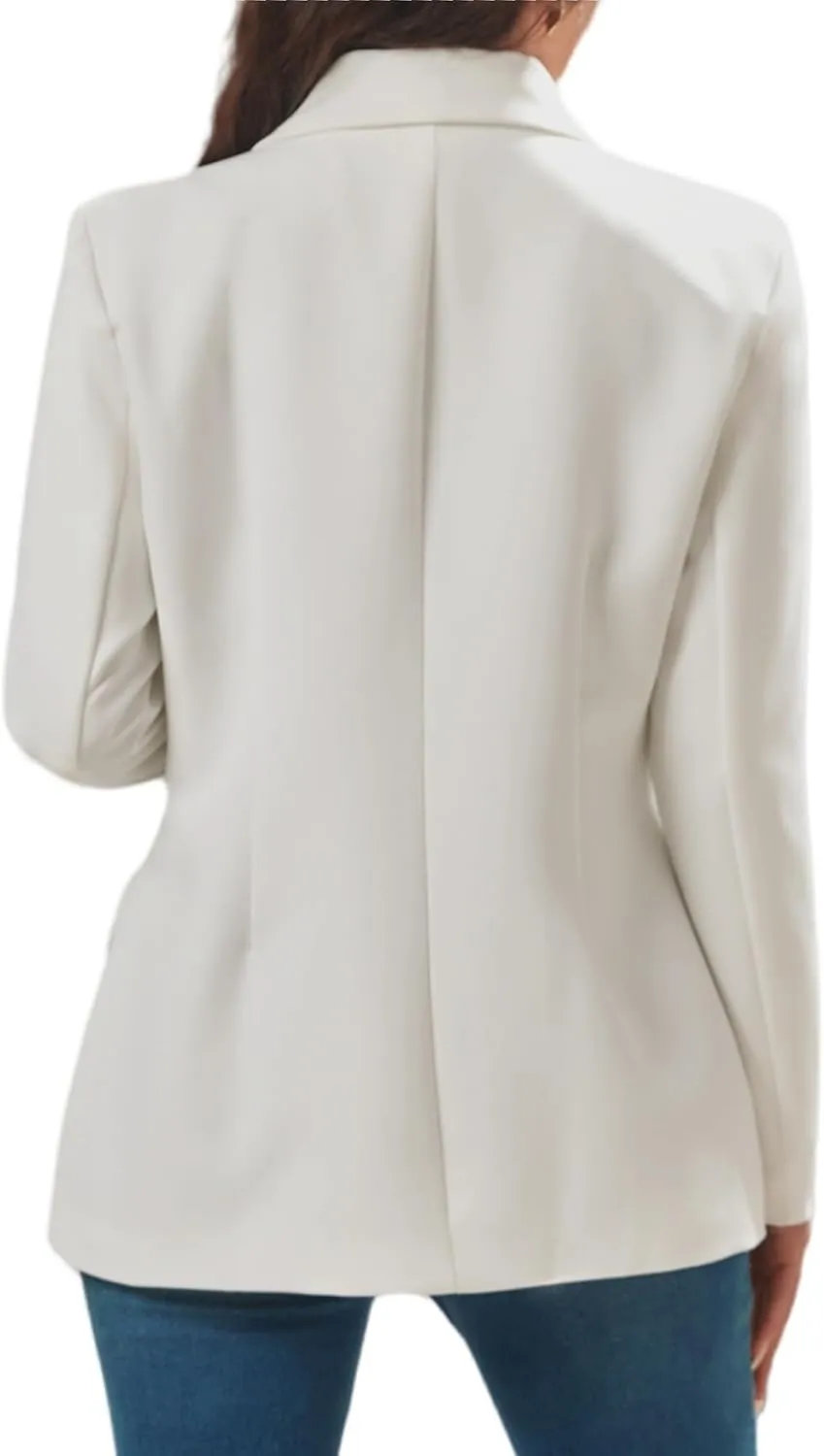 Women's Long Slleve Notch Lapel Work Suit Blazers Open Front Causal Jacket Outwear with Pockets