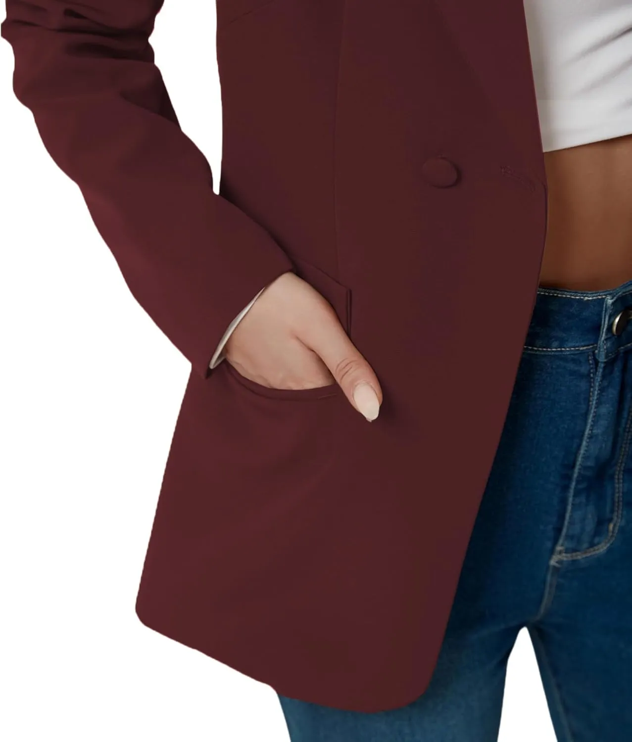 Women's Long Slleve Notch Lapel Work Suit Blazers Open Front Causal Jacket Outwear with Pockets