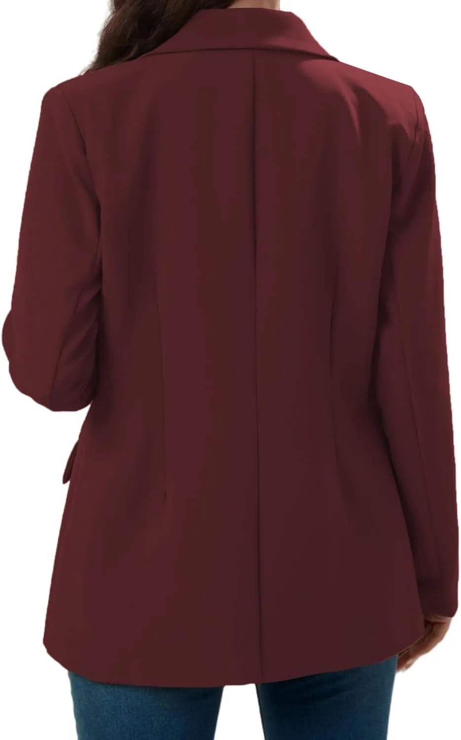 Women's Long Slleve Notch Lapel Work Suit Blazers Open Front Causal Jacket Outwear with Pockets