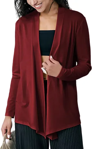 Womens Open Front Cardigan Sweater, Long, Lightweight, and Versatile Green & Black Cardigans for Women