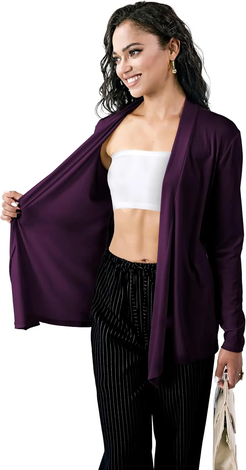Womens Open Front Cardigan Sweater, Long, Lightweight, and Versatile Green & Black Cardigans for Women