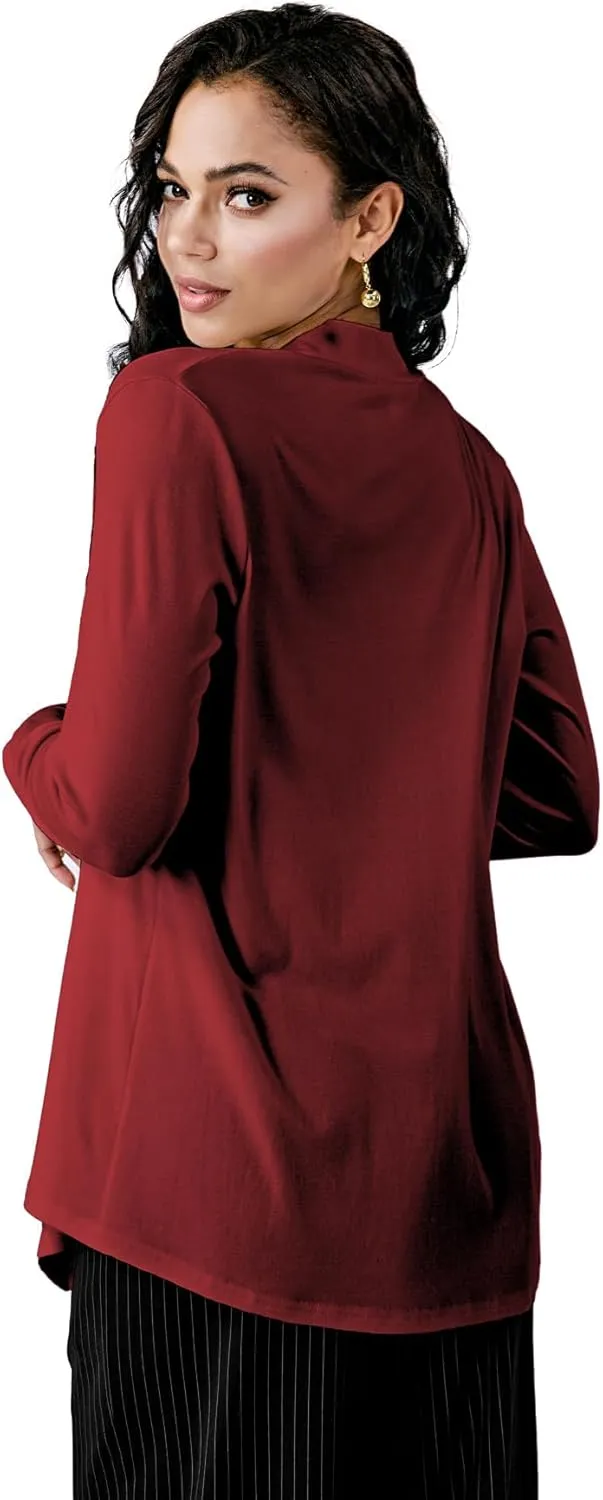 Womens Open Front Cardigan Sweater, Long, Lightweight, and Versatile Green & Black Cardigans for Women
