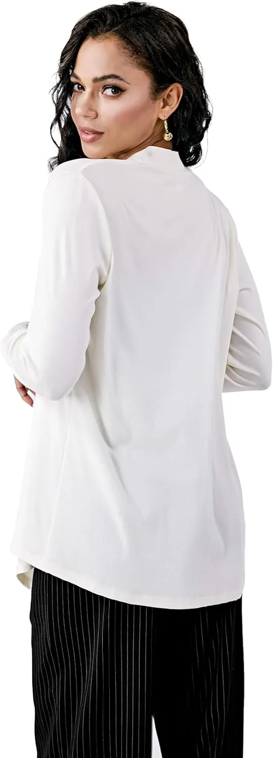Womens Open Front Cardigan Sweater, Long, Lightweight, and Versatile Green & Black Cardigans for Women