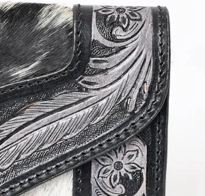 Women's Western Leather Rustic Rose Boohoo Buckaroo Trifold Handmade Hand Wallet - Stylish and Functional Cowhide Clutch