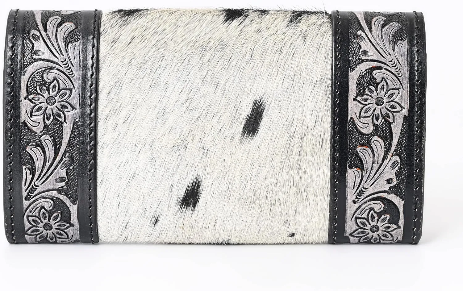 Women's Western Leather Rustic Rose Boohoo Buckaroo Trifold Handmade Hand Wallet - Stylish and Functional Cowhide Clutch