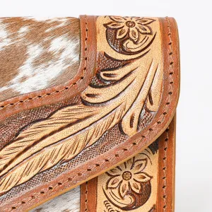 Women's Western Leather Rustic Rose Boohoo Buckaroo Trifold Handmade Hand Wallet - Stylish and Functional Cowhide Clutch