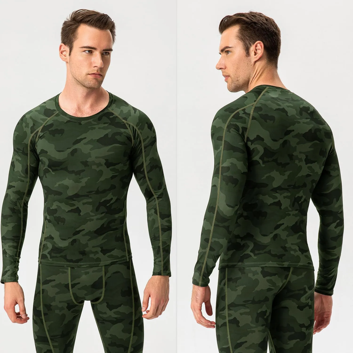 Yuerlian Men's Compression Shirts Long Sleeve Workout Gym T-Shirt Athletic Top Cool Dry Sports Baselayer Undershirts