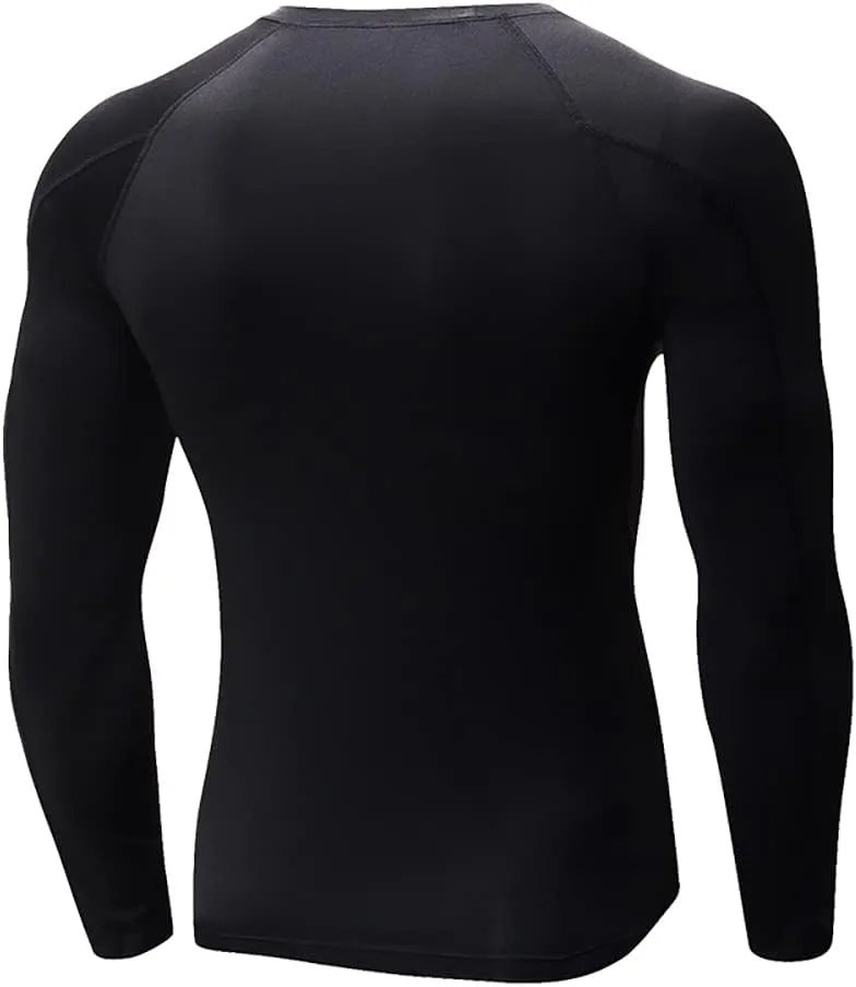 Yuerlian Men's Compression Shirts Long Sleeve Workout Gym T-Shirt Athletic Top Cool Dry Sports Baselayer Undershirts