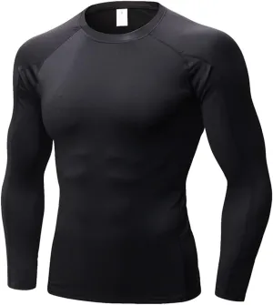 Yuerlian Men's Compression Shirts Long Sleeve Workout Gym T-Shirt Athletic Top Cool Dry Sports Baselayer Undershirts