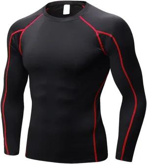 Yuerlian Men's Compression Shirts Long Sleeve Workout Gym T-Shirt Athletic Top Cool Dry Sports Baselayer Undershirts